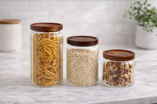 3'Lü Büyük Cam Kavanoz Set 650 ml - 1100 ml - 1500 ml