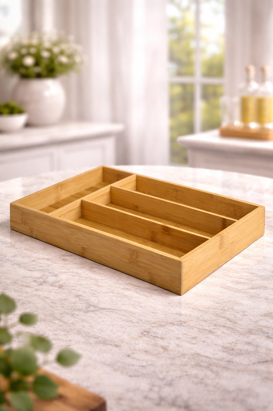 33*25 Bambu Çekmece İçi Kaşıklık Bölmeli Çekmece Düzenleyici