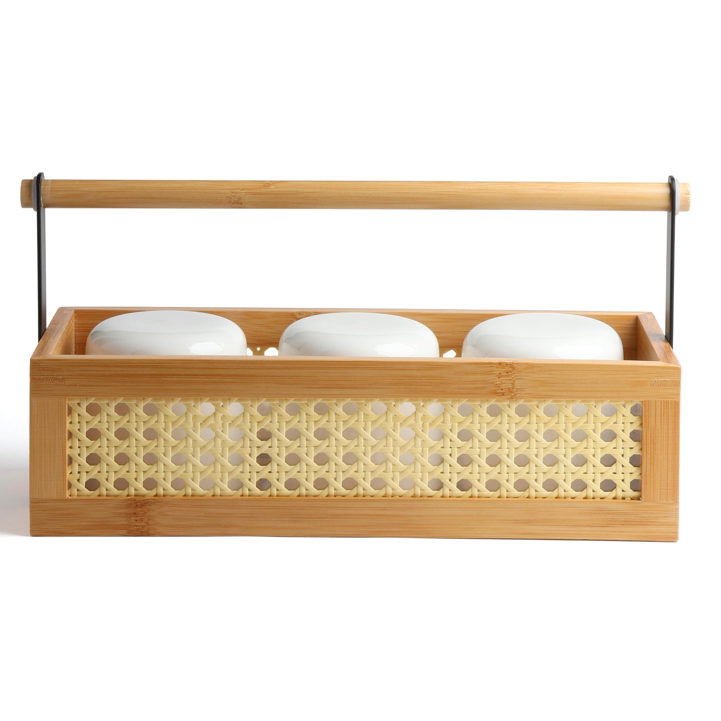 Bambu Hasır Detaylı Mutfak Sepeti