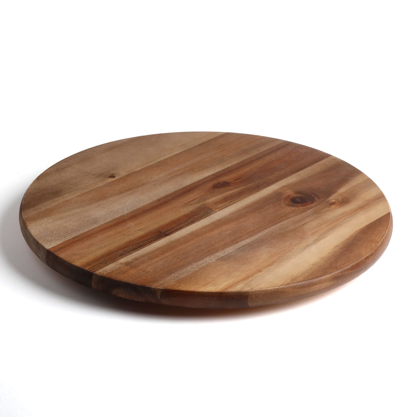 Doğal Akasya Yuvarlak Sunum Tahtası – Servis Standı – 36 cm